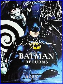 BATMAN RETURNS MOVIE POSTER 11x17 SIGNED & AUTHENTICATED with COA