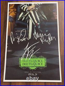 BEETLEJUICE BEETLEJUICE MOVIE POSTER 11x17 SIGNED & AUTHENTICATED with COA