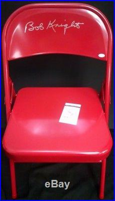 BOB KNIGHT AUTOGRAPHED RED CHAIR with JSA WITNESSED COA #WP631571