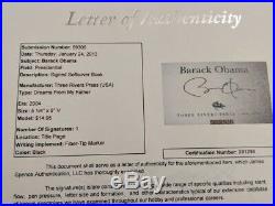 Barack Obama Signed Dreams from My Father Book with JSA COA Letter