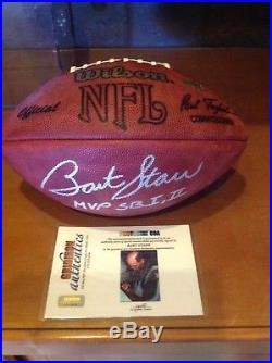 Bart Starr autographed football with case and COA