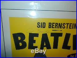 Beatles Shea Stadium Autographed Poster Signed by Sid Bernstein With COA