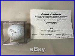 Beautiful Tiger Woods autographed golf ball with COA from The Old Ball Park