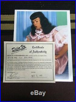 Bettie Page Autograph Signed Photo Nude 8 X 10 With COA