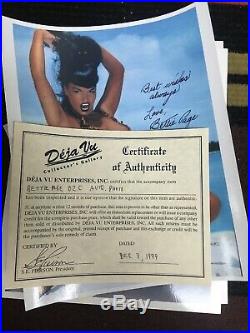 Bettie Page Signed Autograph 8 X 10 With COA