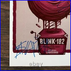 Blink 182 NEW ORLEANS LOUISIANA POSTER 11x17 SIGNED & AUTHENTICATED with COA