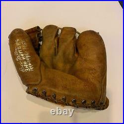Bob Feller 3 No Hitters Signed Vintage 1940's Game Model Glove With JSA COA