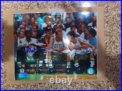 Boston Celtics Signed Autographed 8x10 Bird, Mchale, And Perish With Coa