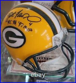 Brett Favre 3 TIME MVP Autographed PACKERS Mini Authentic Helmet With COA