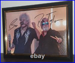 Brian May And Roger Taylor Queen Hand Signed Autographed With Coa Framed