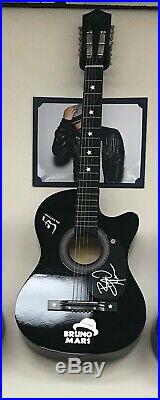 Bruno Mars Signed / Autographed Acoustic Guitar with COA