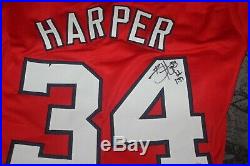 Bryce Harper Signed Autographed Nationals Jersey MLB Phillies with COA Baseball