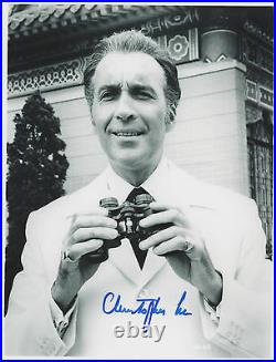 CHRISTOPHER LEE Signed 10x8 Photo THE MAN WITH THE GOLDEN GUN & DRACULA COA