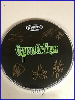CRADLE OF FILTH AUTOGRAPHED SIGNED 10 DRUMHEAD WITH JSA COA # ii10740