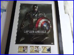 Captain America signed photo in frame with COA. NOT A PRINT, Genuine