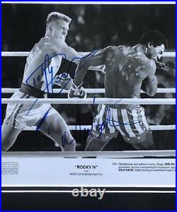 Carl Weathers & Dolph Lundgren signed 8x 10 Rocky 4 With Beckett COA