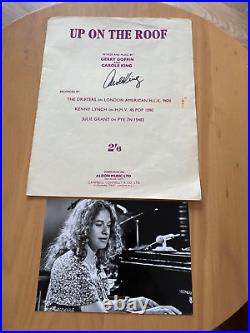 Carole King Signed Songsheet Up On The Roof With Coa