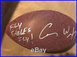 Carson Wentz Autographed Fly Eagles Fly! Football with COA