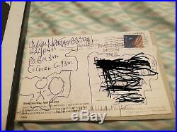 Charles Manson Original Postcard with drawings, signed twice, and COA from SKI