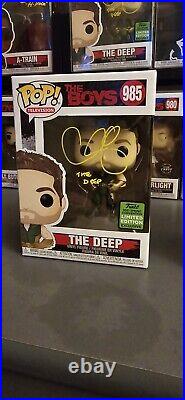 Chase Crawford Signed The Boys Funko Pop, The Deep 985 With Quote And Coa