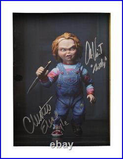 Child's Play NECA Chucky Figure Signed By Christine Elise Alex Vincent With COA