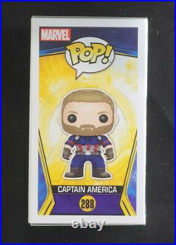 Chris Evans Signed Autographed Avengers Captain America Funko Pop 288 with COA