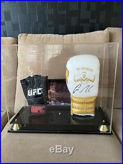 Conor Mcgregor Signed UFC & Boxing Glove and Picture In Display Case With COAs