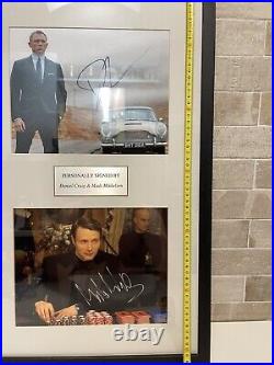 Daniel Craig and Mads Mikkelsen signed and framed with COA 007 James Bond