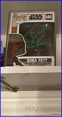 Daniel Logan signed Boba fett Funko signed in Green paint pen. With Coa