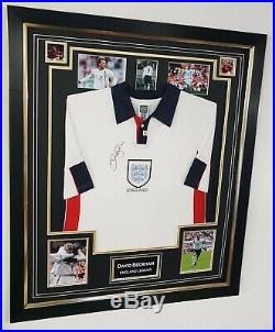 David Beckham of England Signed Shirt Autographed Jersey Display with COA