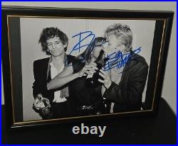 David Bowie And Keith Richards Hand Signed With Coa Framed Photo Autographed