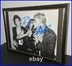 David Bowie And Keith Richards Hand Signed With Coa Framed Photo Autographed