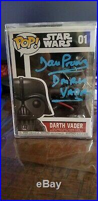 David Prowse Autographed/Signed Star Wars Darth Vader Funko Pop with COA