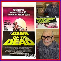 Dawn Of The Dead Movie Poster 27X40 SIGNED BY GEORGE ROMERO with COA & PIC