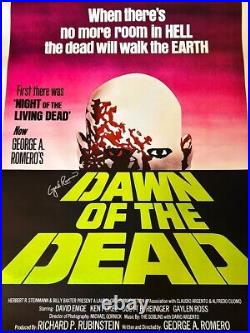 Dawn Of The Dead Movie Poster 27X40 SIGNED BY GEORGE ROMERO with COA & PIC