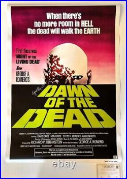 Dawn Of The Dead Movie Poster 27X40 SIGNED BY GEORGE ROMERO with COA & PIC