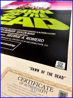 Dawn Of The Dead Movie Poster 27X40 SIGNED BY GEORGE ROMERO with COA & PIC