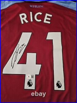 Declan Rice Hand Signed Autographed West Ham United Umbro XL Jersey with BAS COA