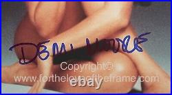 Demi Moore Hand Signed Striptease Movie Photo Handmade Wooden Display with COA