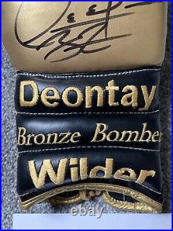 Deontay Wilder'Bronze Bomber' Hand Signed Boxing Glove With COA AFTAL Approved