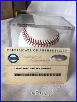 Derek Jeter Autographed 2000 World Series Baseball with Steiner COA