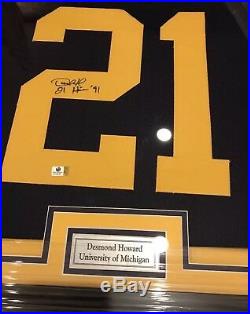 Desmond Howard Framed Jersey Signed with COA Autographed Michigan Heisman