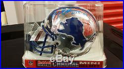 Detroit Lions Barry Sanders Autographed Mini Helmet Rare Chrome Helmet With COA