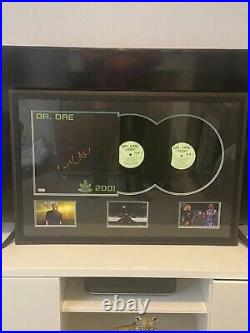 Dr Dre signed vinyl display framed with aftal COA, amazing item