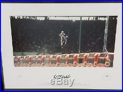 EVEL KNIEVEL SIGNED 1975 Wembley Stadium Jump FRAMED with COA by TOMCL
