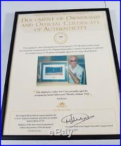 EVEL KNIEVEL SIGNED 1975 Wembley Stadium Jump FRAMED with COA by TOMCL