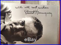 Ernest Hemingway Original Hand Written And Signed Photograph With Coa