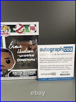 Ernie Hudson Signed Winston Ghostbusters Funko With Character Name With COA