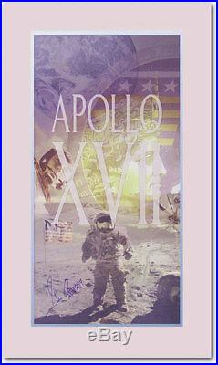 Eugene Gene Cernan Apollo 17 CDR Signed 20x35 Poster With COA