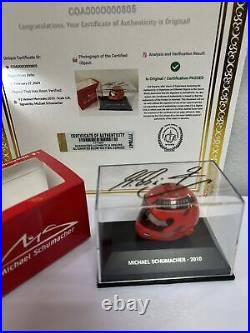 F1 Helmet Mercedes 2010 Scale 1/8, Signed By Michael Schumacher with COA